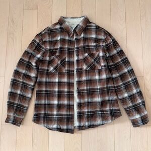Brown Plaid Fur Lined Shacket